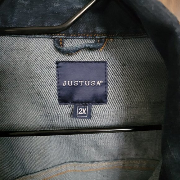 Just USA Distressed Denim Jacket 2X - Picture 4 of 13